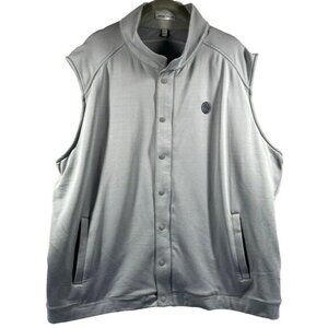 Peter Millar Men Vest 2XL Gray Full Zip Snap Golf Sleeveless Stretch Lightweight